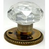 Rousso USA Crystal Door Knob with Faceted Diamond Shape Center,