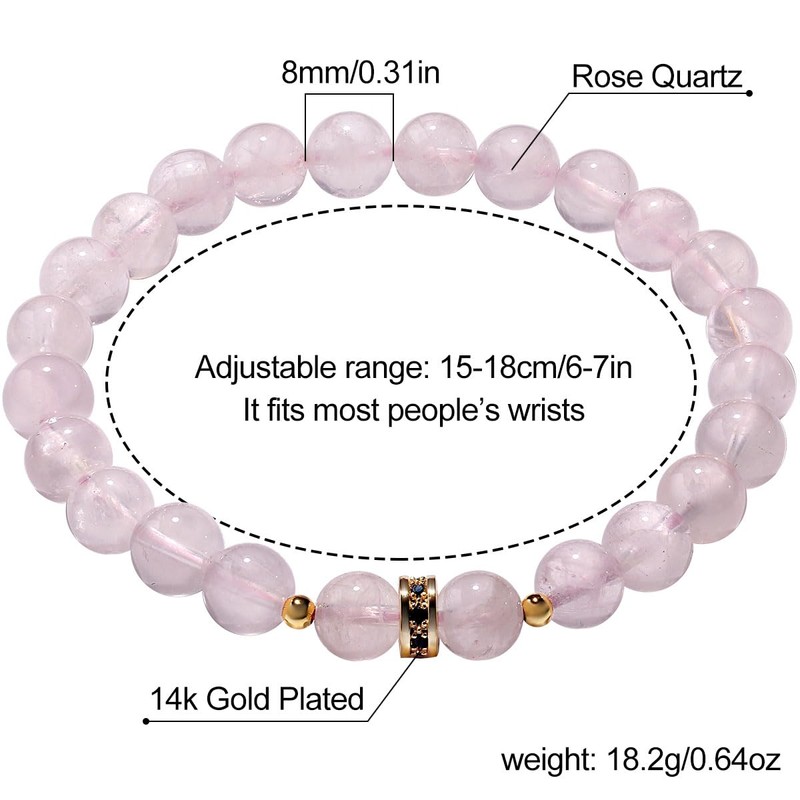 Wizock 8mm Round Crystals Beaded Bracelets Spiritual Stretch Bracelets for