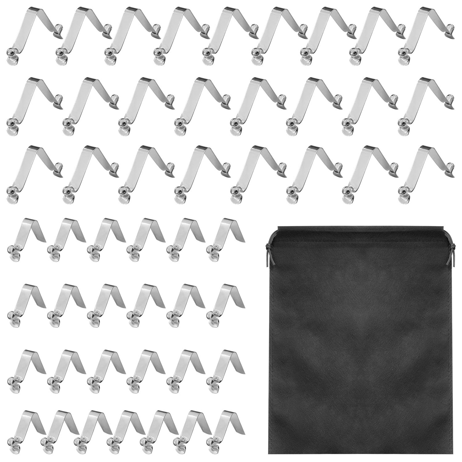 50 PCS Heavy Duty Stainless Steel Push Button Spring Clips for Camping ...