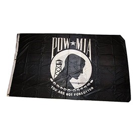 5x8 POWMIA Pow Mia Prisoner Missing In Action Double Sided 2ply Nylon Flag 5'x8' House Banner Brass Grommets Fade Resistant Double Stitched Premium Quality Nylon