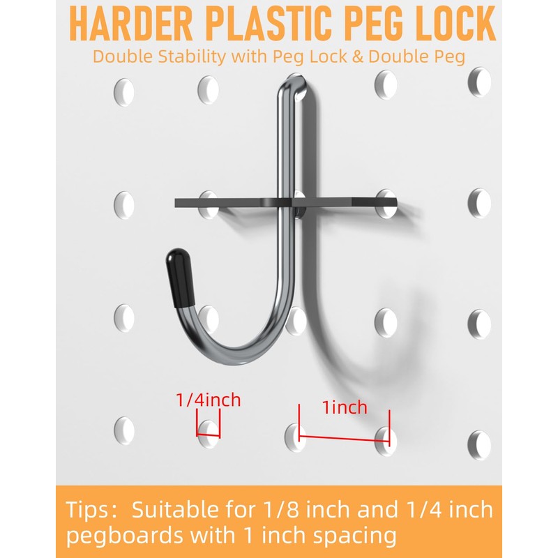 INCLY Pegboard Hooks Set for Hanging Tools, 206PCS Heavy Duty