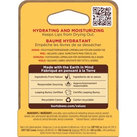 Burt's Bees Bálsamo Labial Hidratante con Miel 0.15 oz – Cuidado Unisex