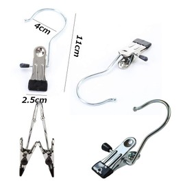 MITUKE 2023 Strong Type Mono Clip, Clothespins, Pinch, Stainless Steel, Rust Resistant, Non-Slip, Non-Slip, Laundry Clip, Hanger (Hook Included - 20 Pcs/Black)