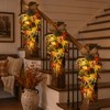 Svndlyn 24 Inch Lighted Fall Teardrop Swag with Timer and