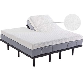 100%-Waterproof-Flex-Top-Mattress-Cover, Fitted Style Split Head Mattress Protector for Half Split Adjustable Beds - 6" to 10" Deep Pocket - Terry Cotton (Split Head Queen- 34 Inch Split from Top)