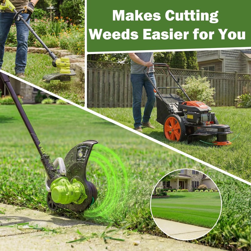 YWTESCH String Trimmer Line, 0.095'' x 0.5lbs Cross Weed Eater