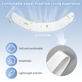 60 PCS Hat Sweat Liner,Prevents Stains Absorbent Shields Protector Bands,Absorbing Pad Hat Sweat Protector,Disposable Cap Liners Protection Sweatband for Baseball Golf Cap Women Men (White)