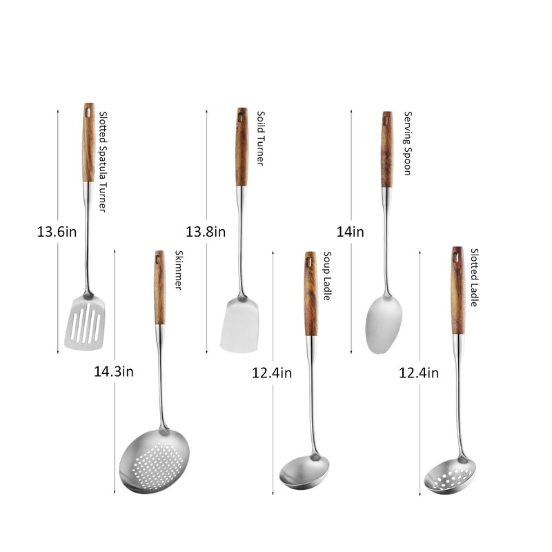 6 Pcs Cooking Utensils Set 304 Stainlss Steel Kitchen Utensils