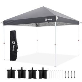 Sekey 10x10 Pop Up Canopy Tent - One-Push Setup, 99% UV Blocking Instant Beach Tent, Outdoor Sun Shelter for Camping, Parties, Events, Commercial Gazebo with 4 Weight Bags, Waterproof&Windproof