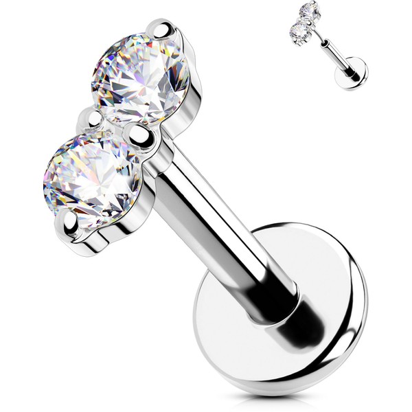 OUFER 16G Helix Piercing 316L Surgical Steel Threadless Earring CZ