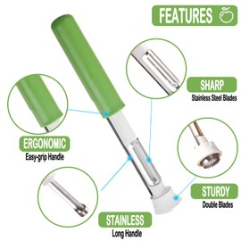 2 in 1 Apple Core Removal, Apple Peeler and Corer Tool, Stainless Steel Kitchen Core Removal Tool,Fruit Corer,Apple Peeler Corer for Cored Apples, Pears, Bell Peppers, Cakes