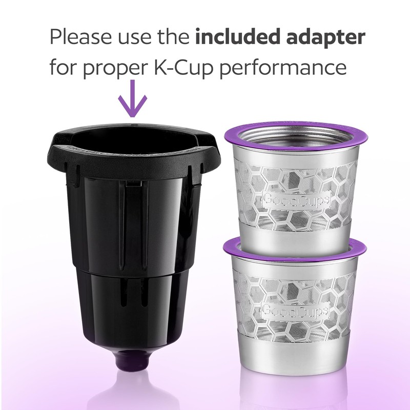 2 Stainless Steel Reusable K Cups with Replacement Pod Holder