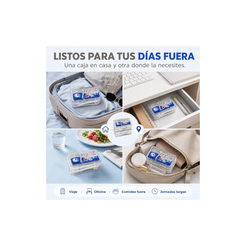 Mini Cepillos de Dientes Desechables 4 en 1 con Doble