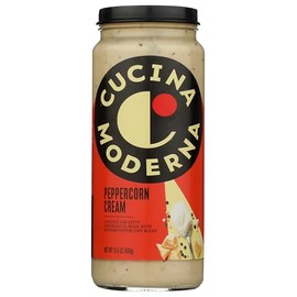 Cucina Moderna Peppercorn Cream Sauce, Luscious and Zesty Pasta Sauce, Made with Real Cheese, 15.5 OZ