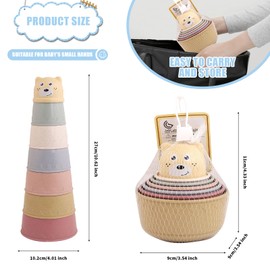 7 Pcs Stacking Cups,Baby Stacking Cups Baby Toy Early Educational Stacking Toys,Nesting Cups Stackers Stack up Cup Montessori Toys for 1+ Kids Boy Girl Bath Beach Family Games