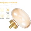 Amber Glass Egg Shaped Gold Pulls