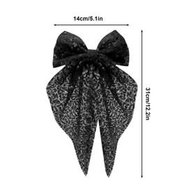 Bdfgh Sparking Black Hair Bow Tie, Hair Clip with Glitter, Sparkly Hair Accessories for Women Girls, Sparkly Bow Tie for Short Long Hair, Glitter Sequin Bow Tie for Birthdays Holidays Partie (Black)