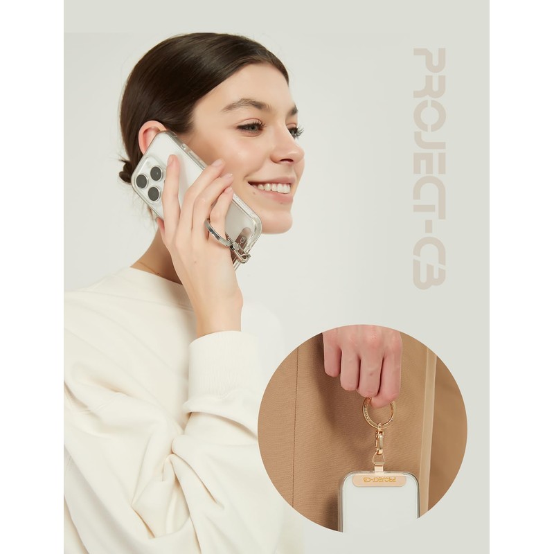 project-cb Phone Tether Tab 1,Spring Ring 1,Metal Patch,Phone Lanyard Patch