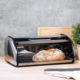 Stainless steel bread box with window