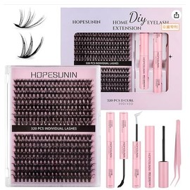 Pestañas Postizas Kit Completo, Mezcla 30D 40D Con Unión Y Sellado De De Sujeción Fuerte,De Extensión De, Kit De Racimos De Pestañas Todo En 1 Con 320 Pestañas Individuales