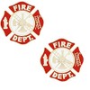 Fire Dept Maltese Cross Firefighter Collar Lapel Scramble Lapel Pin