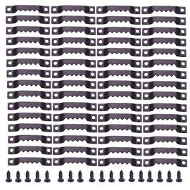 Transun Moo 50 Pack Small Swatooth Picture Hangers Black Metal Photo Frame Hanging Kit with Screws for Hanging Wooden Frames Paintings Clock Artwork