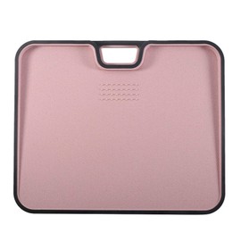 VIVLLEN Double-Sided Plastic Chopping Board, Cutting Board with Hanging Hole Best for Meat, Vegetables and Cheese. Professional Easy-Grip Handles（Pink）