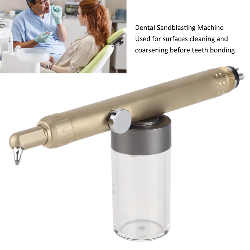 Dental Sandblasting Polisher Stainless Steel 360° Rotating Nozzle Dental Cleaning