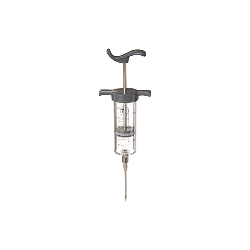 Outset Q120 Marinade Injector with Removable Needle, Stainless Steel and