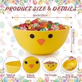 Potchen 12 Pcs Duck Theme Party Candy Bowls, 24oz Cute Snack Dishes, Easter