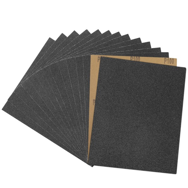 STEBRUAM 15 Sheets Sandpaper 100 Grits Wet and Dry Polishing