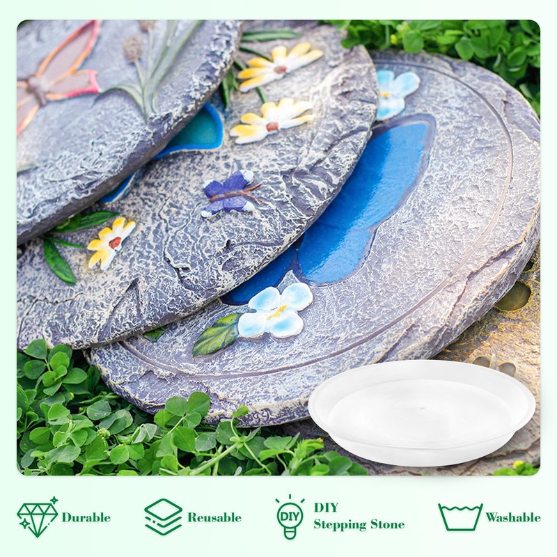 U0U 3 Size Round Stepping Stone Mold,10" 11.4" 12.6" Cement