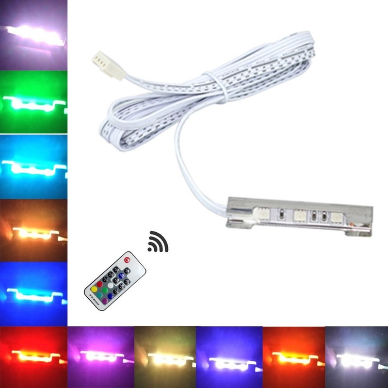 AIBOO LED Under Cabinet Bookshelf Lights Kit for Glass Edge