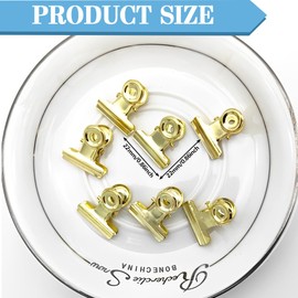 Binder Clips, Pack of 40 22 mm Paper Clips, Bulldog Clips for Pictures, Photos, Kitchen at Home, Office Accessories (20 Gold + 20 Silver)