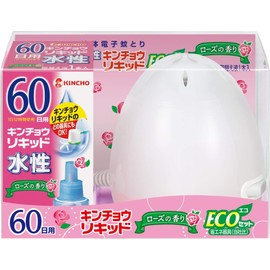 水性キンチョウリキッド コード式 蚊取り器 60日 セット ローズの香り (器具1コ 60日液1本)
