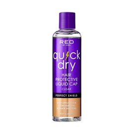 Red by Kiss Quick Dry Hair Protective Liquid Cap, Strong Lightweight Protection from Weaves Glue Damage, Fast Application, Quick Drying, & Easy Removal, Keratin & Tea Tree Enriched (Black, 8oz)