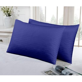 Luxevoir® Pillow Cases 2 Pack - Ultrasoft Satin Stripe Microfiber - Envelope Closure - Hypoallergenic - Breathable & Noiseless - UK Standard 48x74 cm