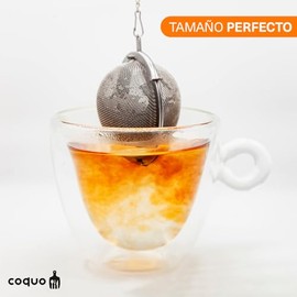 Infusor de Té - Acero Inoxidable Calidad Premium - Ideal para cualquier tipo de té o hierbas - Esfera Infusora de Té y Tisanas - Disfruta tu Té en donde quieras y cuando quieras