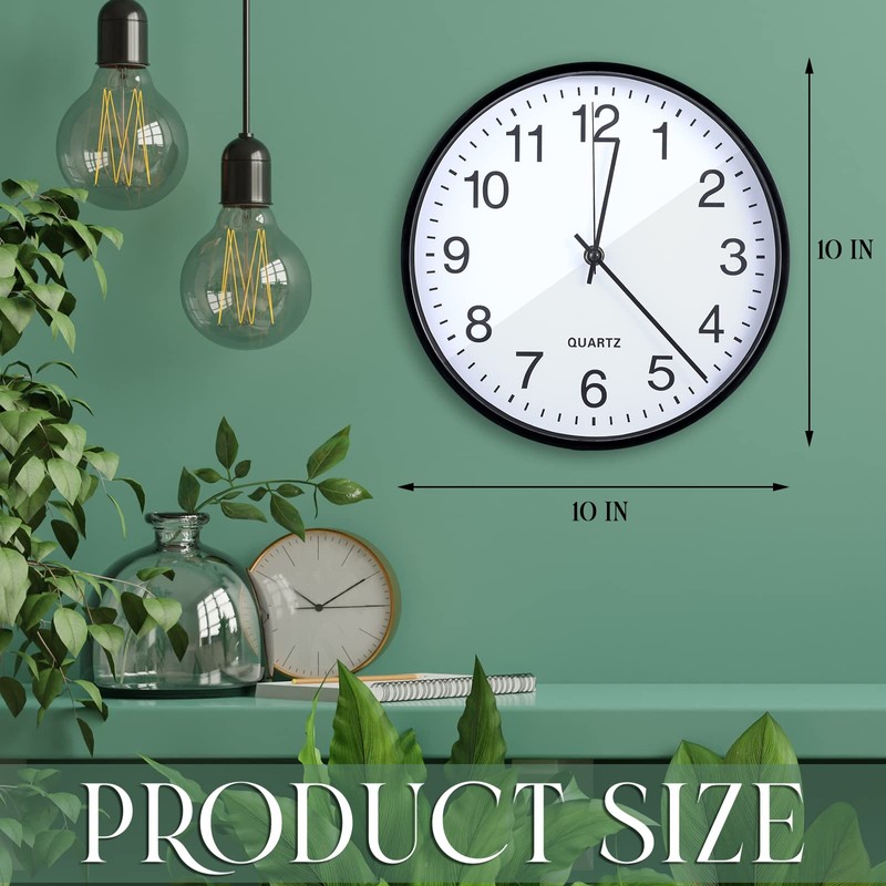 Batiyeer Silent Wall Clock Bulk 10 Inch Non Ticking Modern