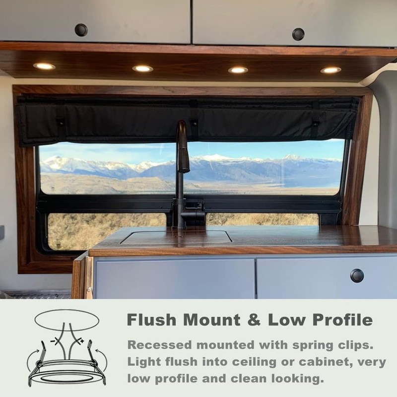 12V 3W RV Boat Ceiling Lights Recessed Cabinet Dome Lights