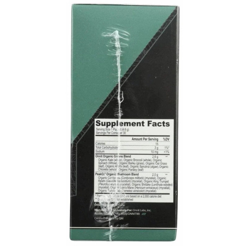 ONNIT Shroom Tech Greens Dietary Supplement 8 Box Lot-30 Packets.