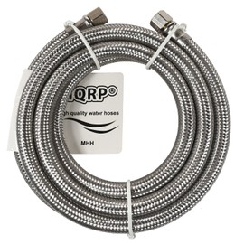 HQRP 2-Pack Universal Premium Braided Stainless Steel Refrigerators/Ice Makers Hoses with 1/4" Comp by 1/4" Comp Connection, 6-Foot Burst Proof Water Supply Lines