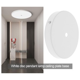 SG Store 2PCS White Ceiling Cover-Up Plates with Installation Brackets Screws and Expansion Nuts for Light Fitting Iron 117x20x0.4mm