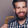 Folding Beard Comb for Men w/Carrying Pouch - All Natural