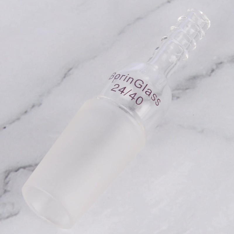 BorinGlass Glass Straight Inlet Adapter with 24/40 Joint and 10