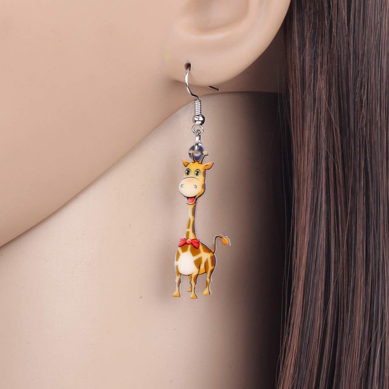 NEWEI Giraffe Gifts Cute Acrylic Giraffe Earrings for Women Girls