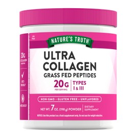 Nature's Truth Collagen Powder | 7 oz | Type I and III | Unflavored | Grass Fed Peptides and Keto Friendly | Non-GMO & Gluten Free Supplement