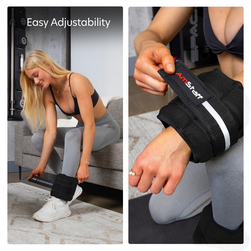 AmStaff Fitness Adjustable Ankle Weights 1 Pair 2 4 6