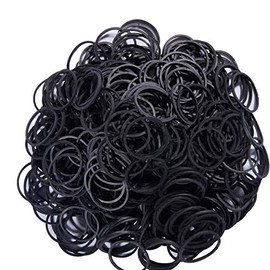 AMUU Bandas de goma 500 unidades negras pequeñas de 1 pulgada para oficina, banda de goma de 1.0 in para oficina, escuela, hogar, banda elástica fuert