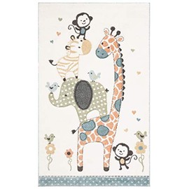 Safavieh Carousel Kids Collection CRK120A Animal Non-Shedding Stain Resistant Nursery Playroom Area Rug 2'3" x 4' Ivory